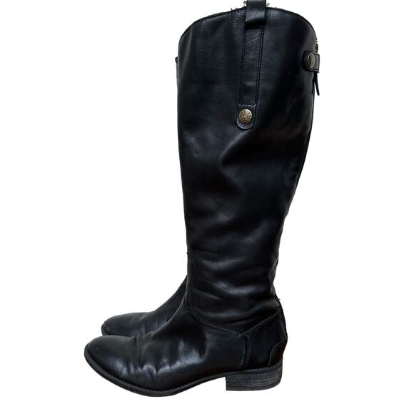 Sam Edelman Black Leather Knee-High Riding Boots - Women’s Size 8M - Picture 1 of 11